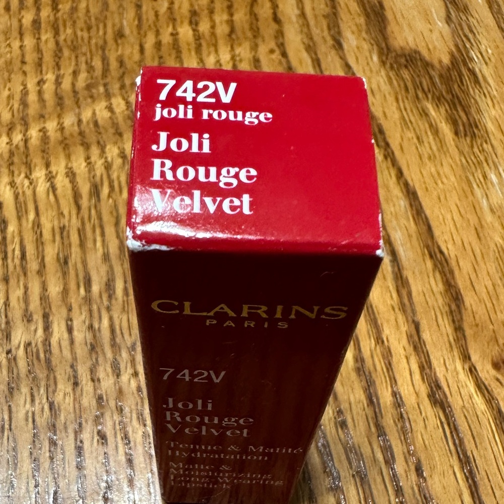 CLARINS JOLI ROUGE, VELVET FINISH LIPSTICK ($29) SHADE 742V - Picture 3 of 3